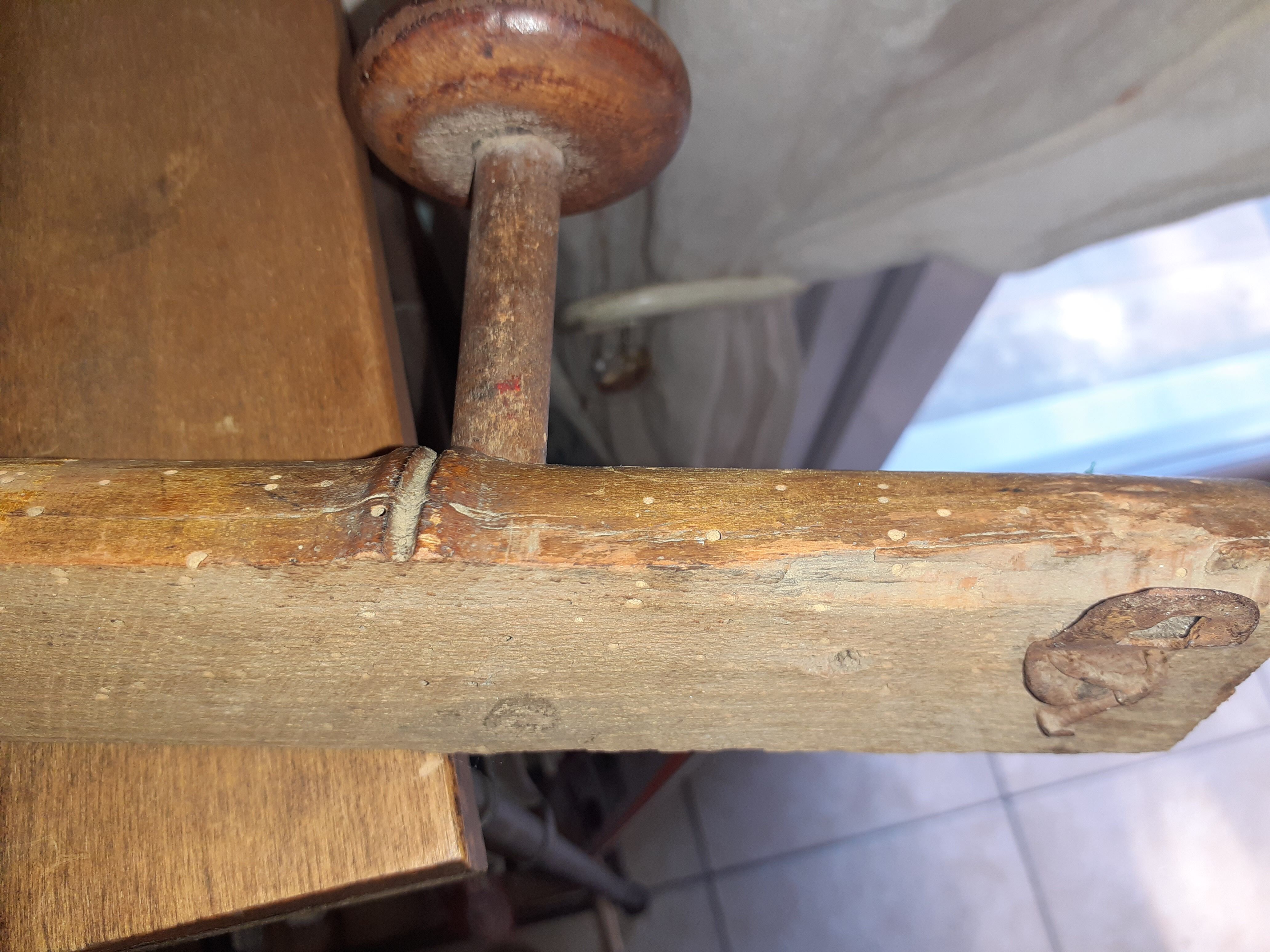 Coat rack 3 patères, wooden - Vintage bamboo shape