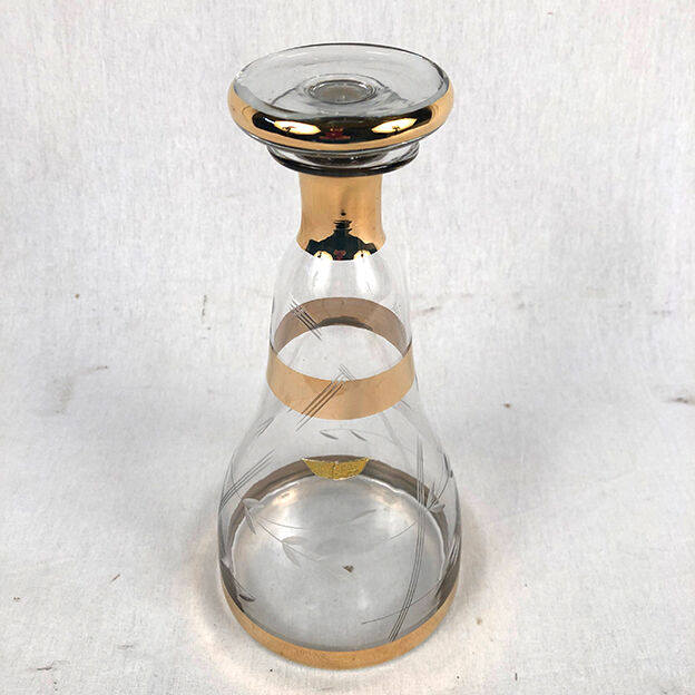 Schneider carafe cut glass and gold nets