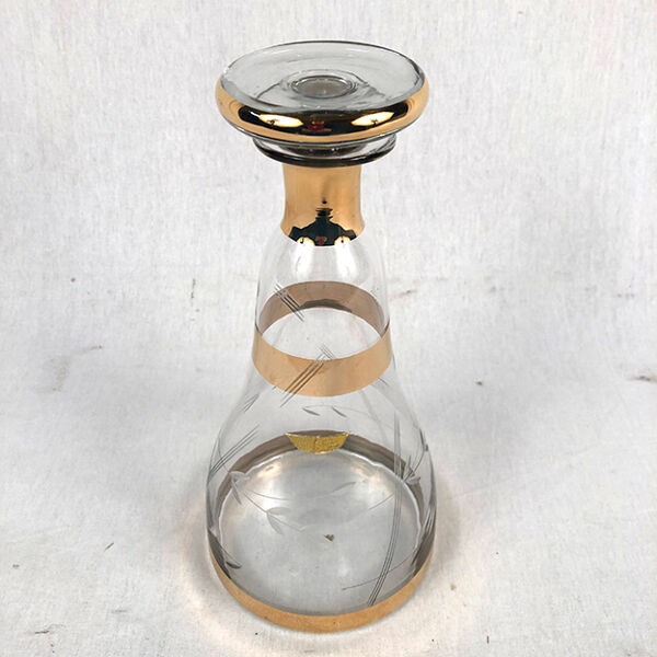 Carafe Schneider verre taillé et filets or