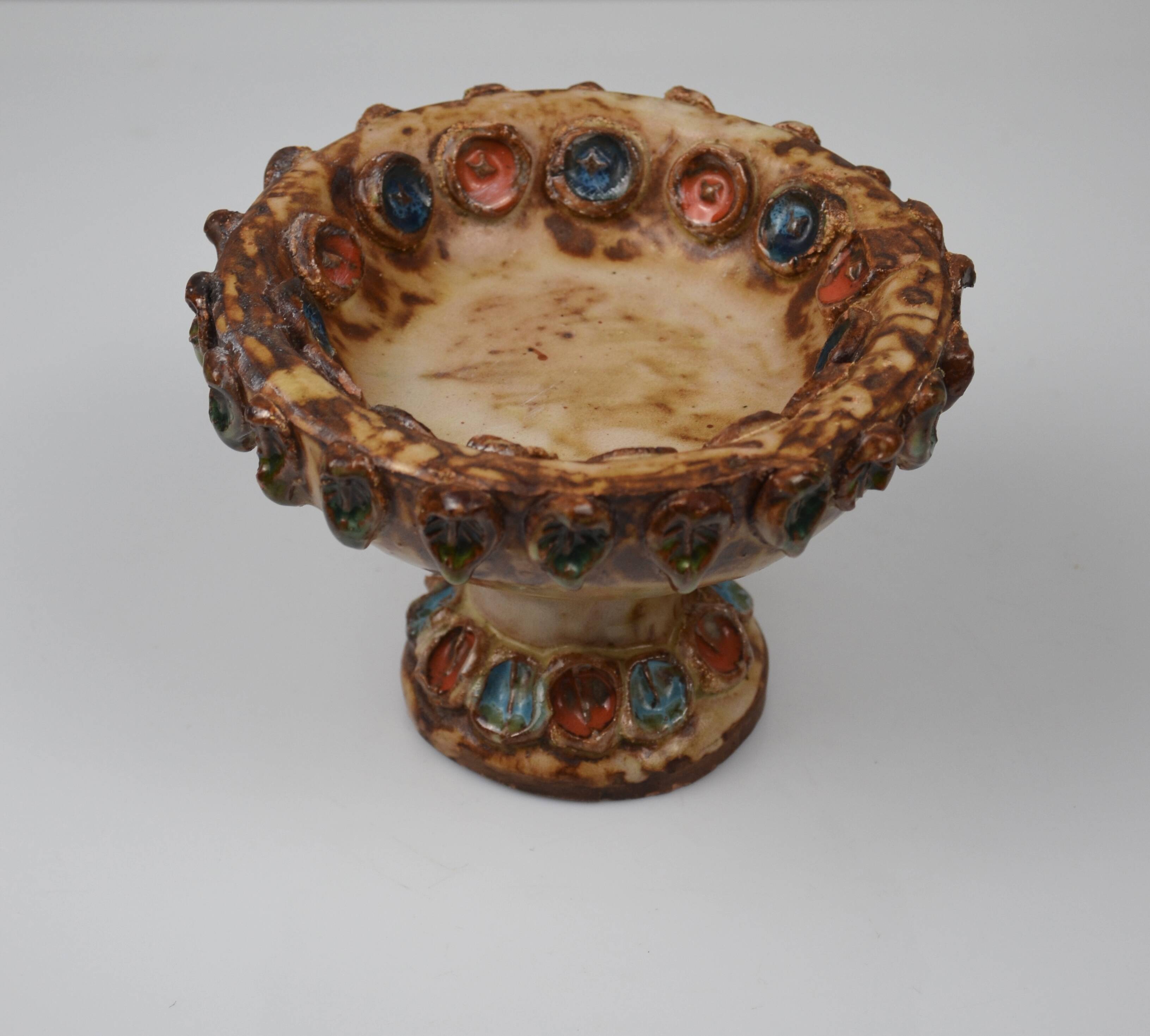 Glazed ceramic bowl, La Roue, 1960s