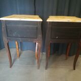 Pair of Louis XV style bedside tables in marquetry