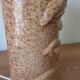 Large vintage glazed terracotta lamp base