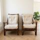 Pair of 1970s rattan armchairs