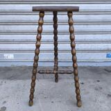Solid wood tripod stool