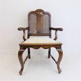 Chaise en bois néobaroque avec vannerie viennoise