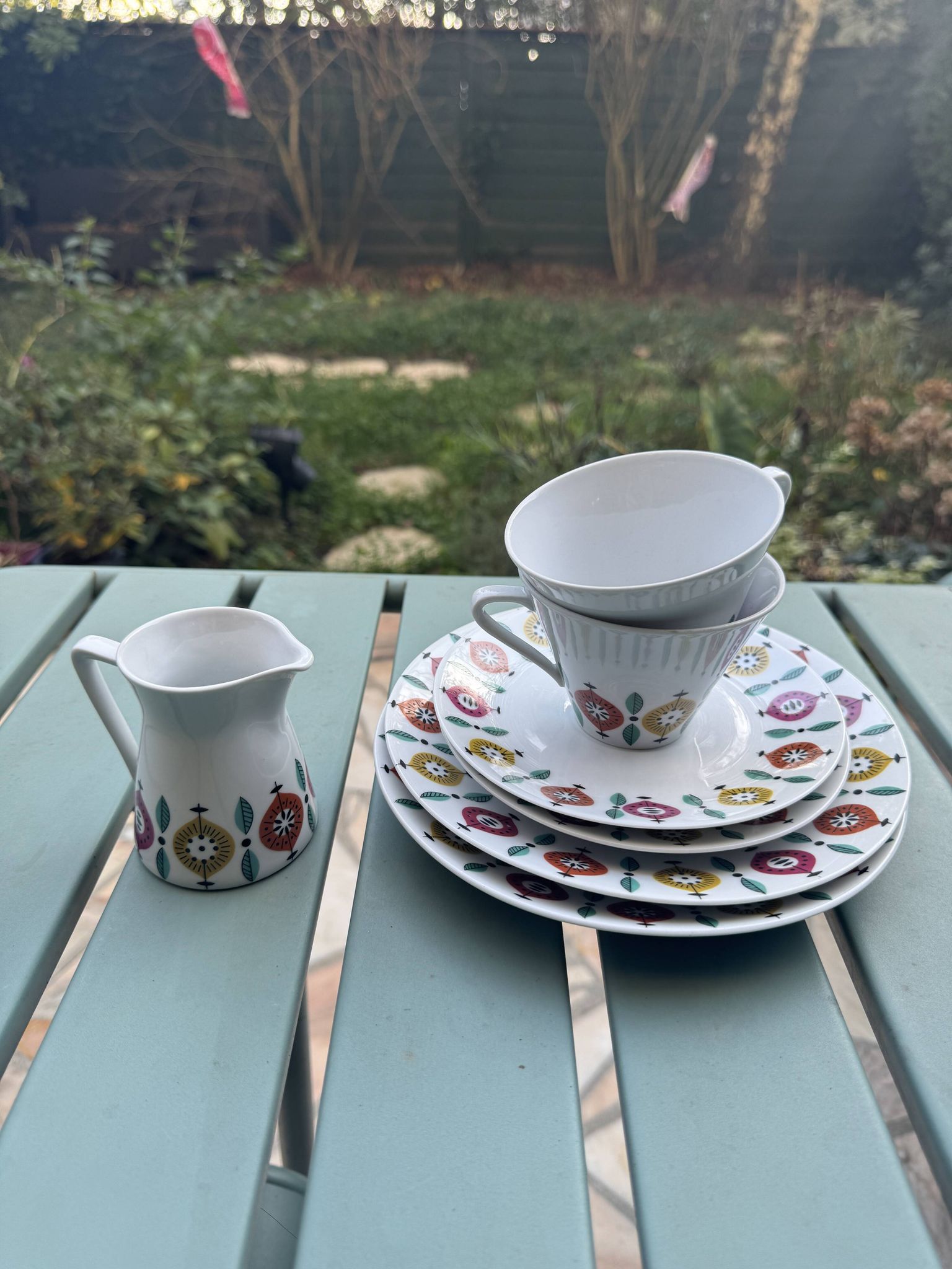 Vintage tea service from the 70s – Schirnding Bavaria – 2 cups + plates