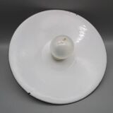 Old pendant light in green enameled sheet metal