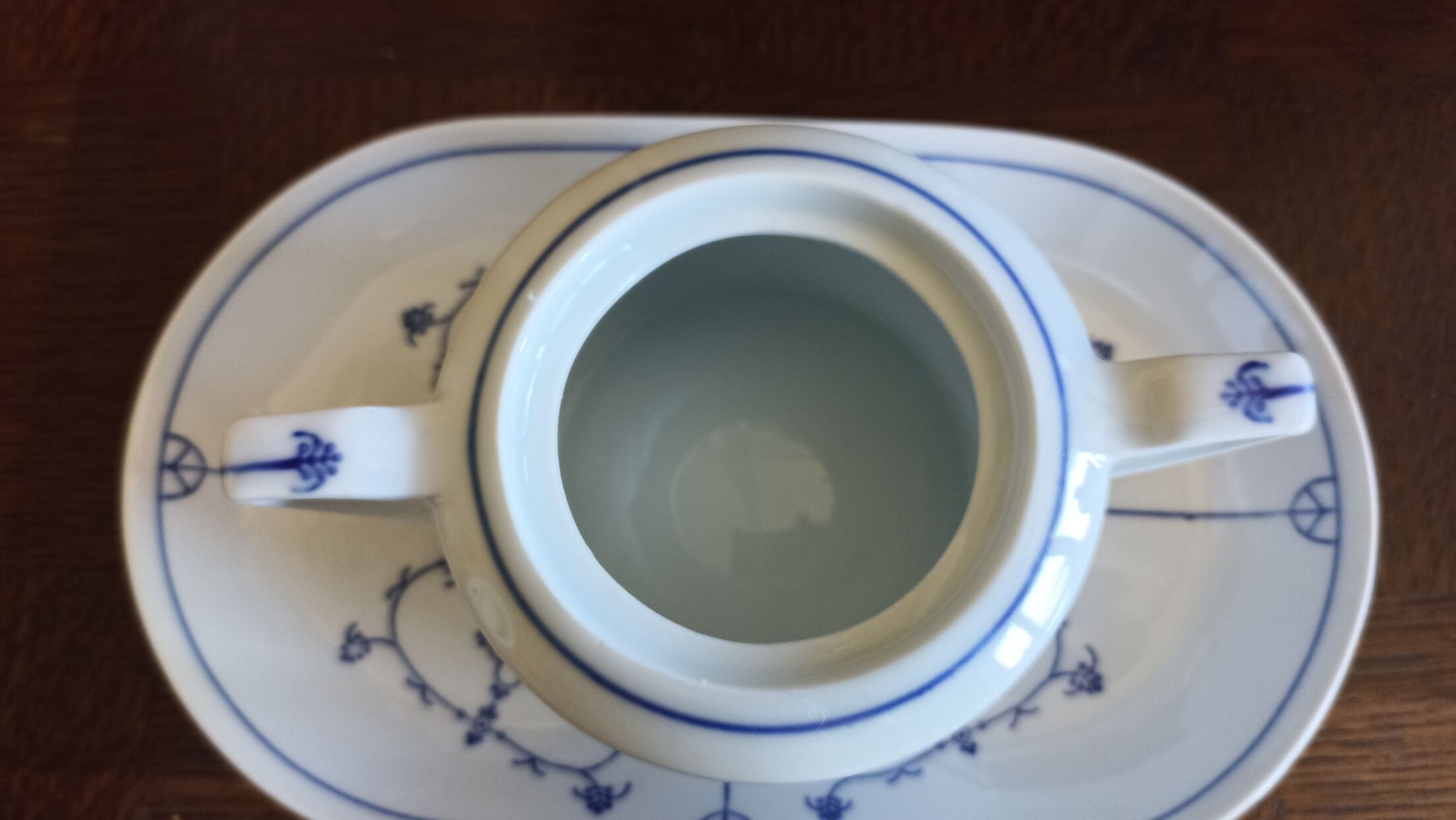 Sugar bowl and porcelain top Jäger Eisenberg - Saxon Blue