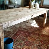 Farmhouse table in solid oak and pine, raw, washed, 212x93