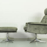 Sedia Swivel Highback Chair with matching ottoman by Horst Brüning for Cor, 1960s – Grey Leather