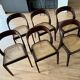 Baumann oval extendable dining room table and 6 Baumann Sled chairs known as gondola
