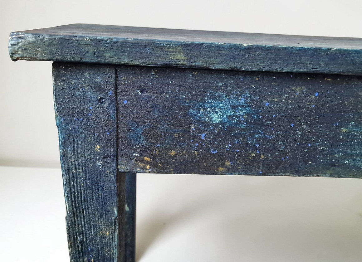Blue patinated wooden console