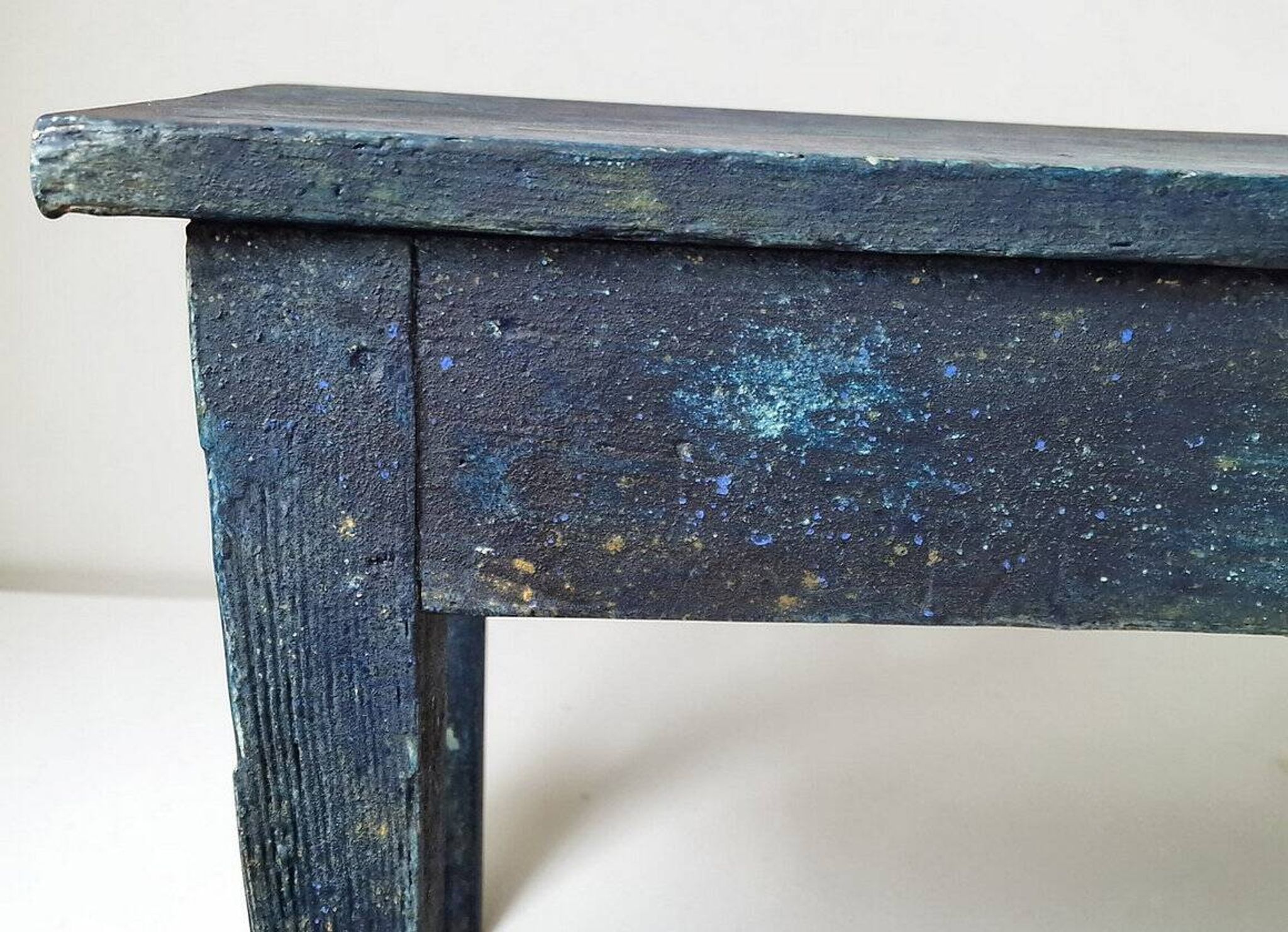 Blue patinated wooden console