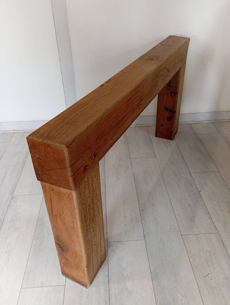 Minimalist solid oak console