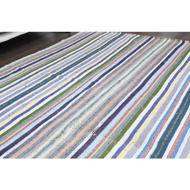 Vintage Turkish Oushak Handmade Wool Cotton Multi Lavender Area Rug 176x238