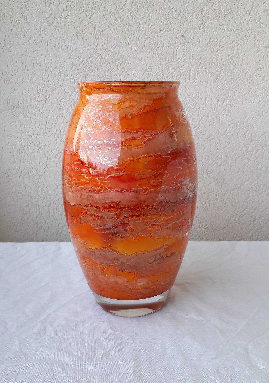 Signed orange vase