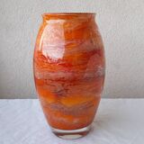 Signed orange vase