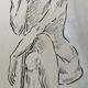Tableau dessin Fusain signé « portrait de danseuse »