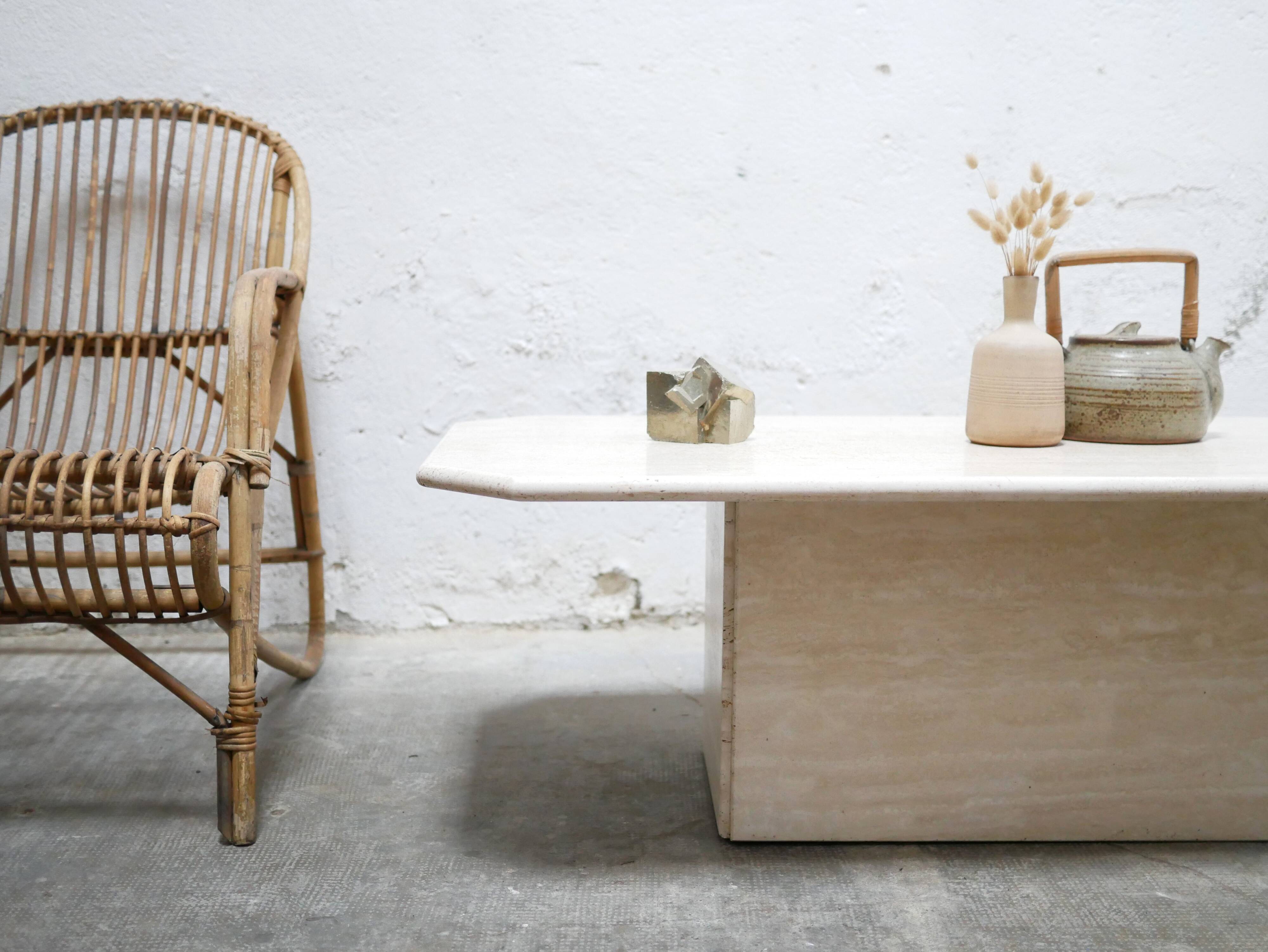 Vintage travertine coffee table