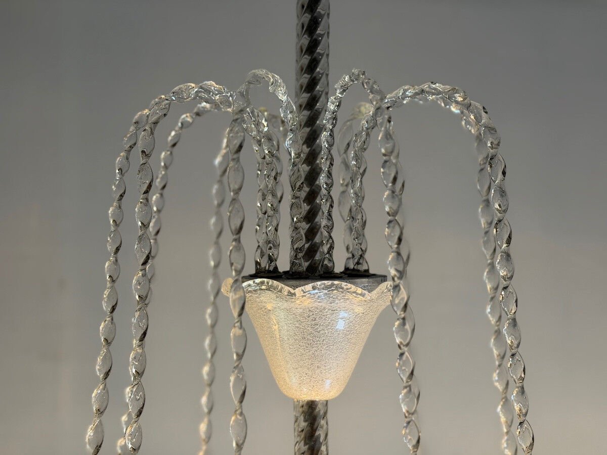 Colourless Murano glass chandelier, Venice circa 1940