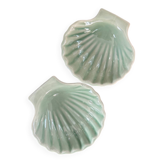 Duo of green scallops