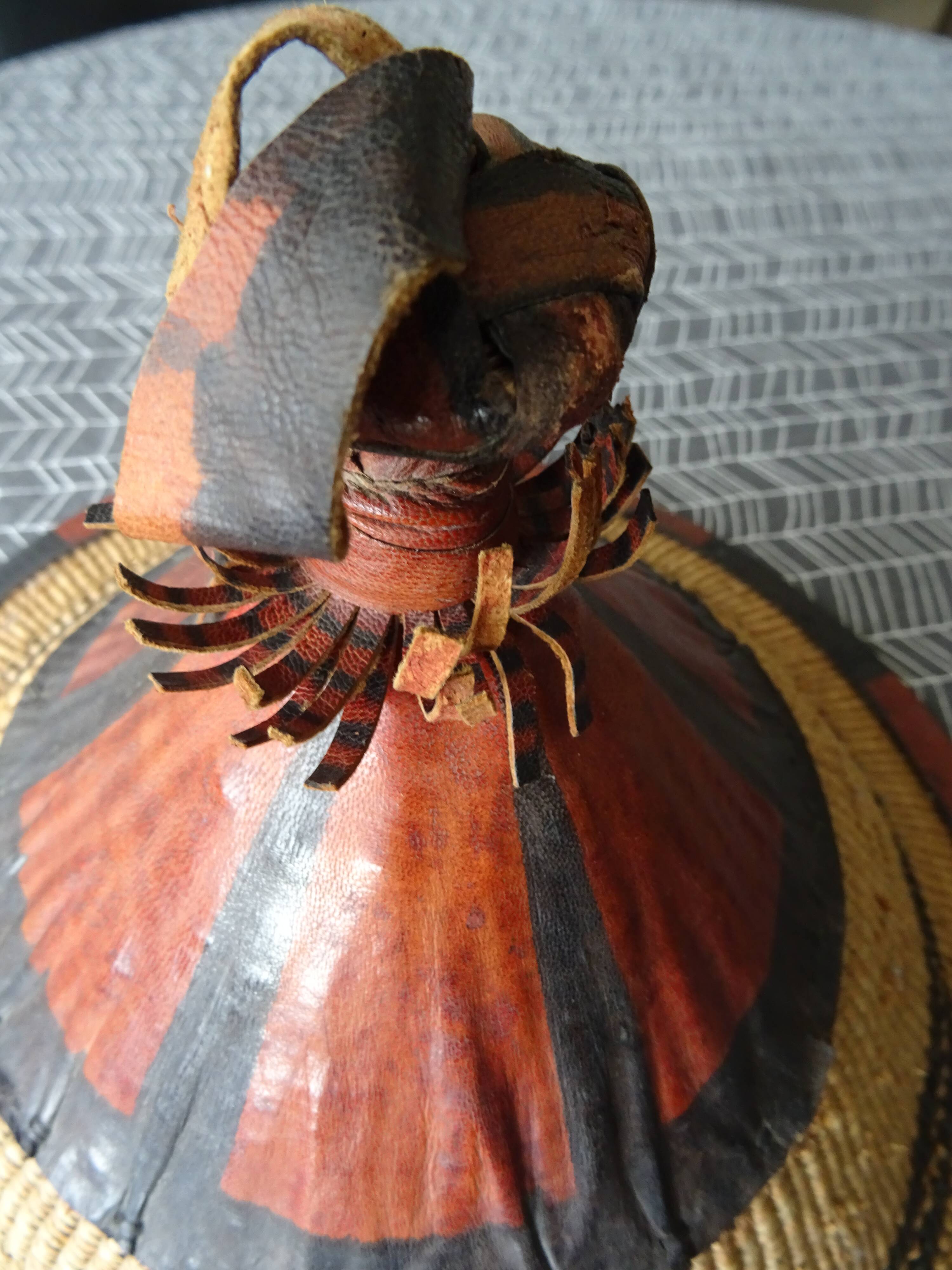 Berber hat ethnic art basketry and leather