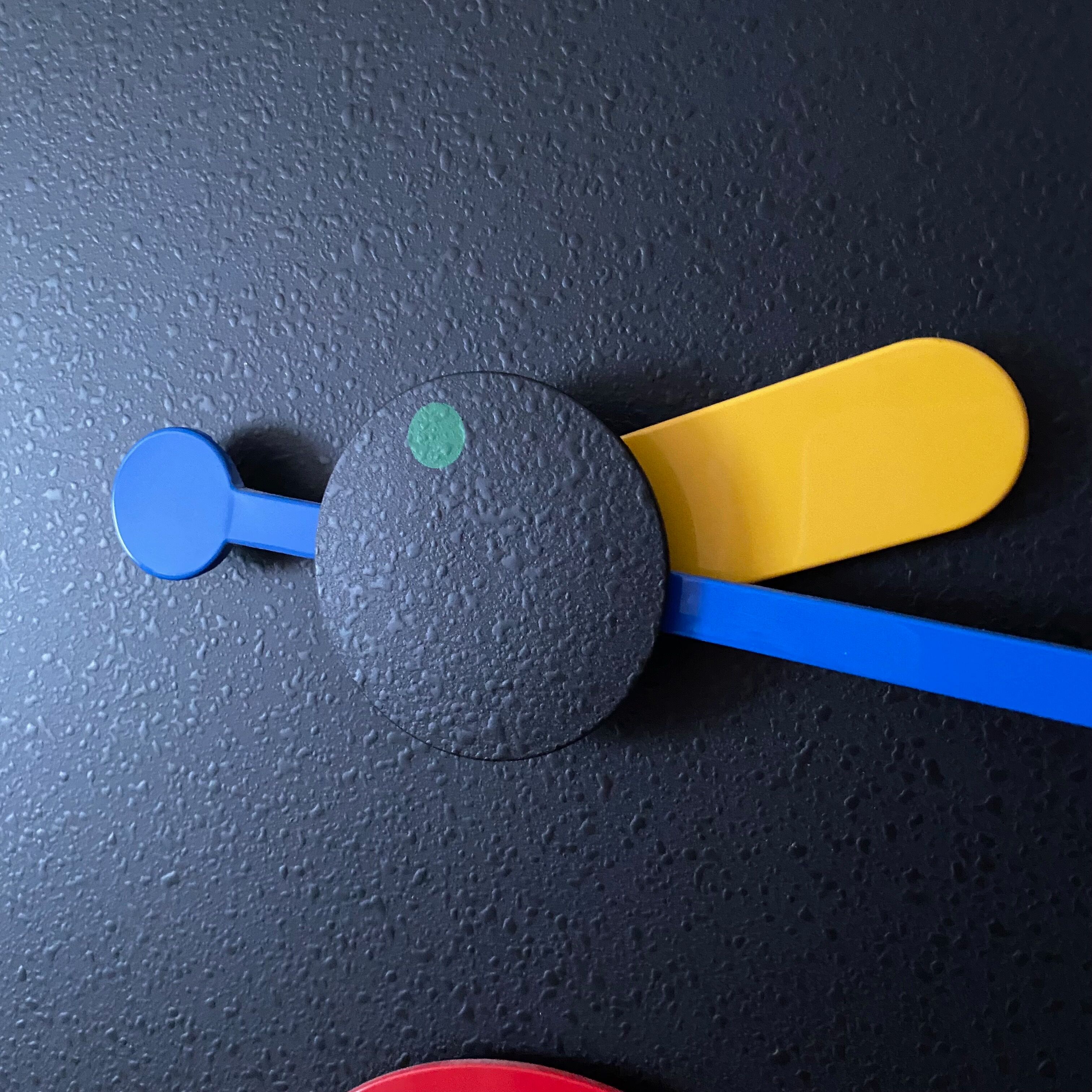 Rexite wall clock Contrattempo, postmodern, Memphis style, made in Italy.