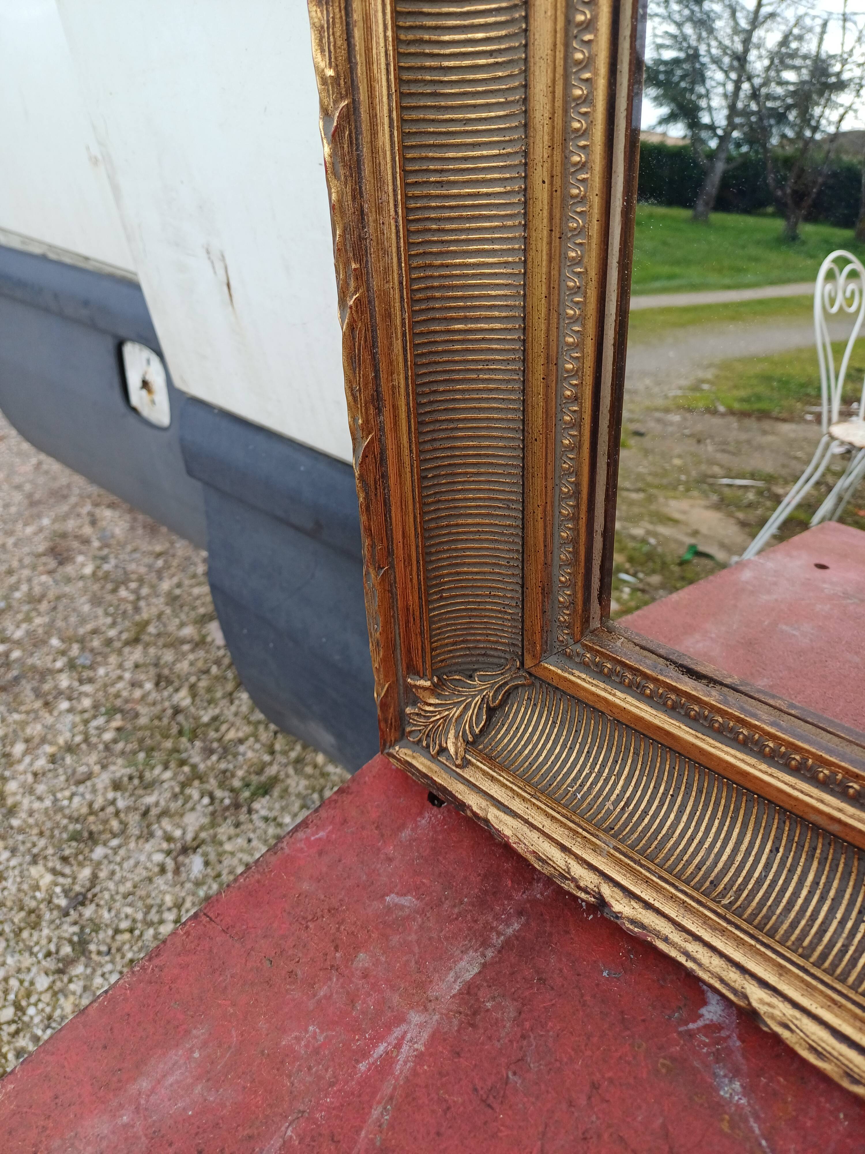 Wood and Gilded Stuk Mirror, early 20th century