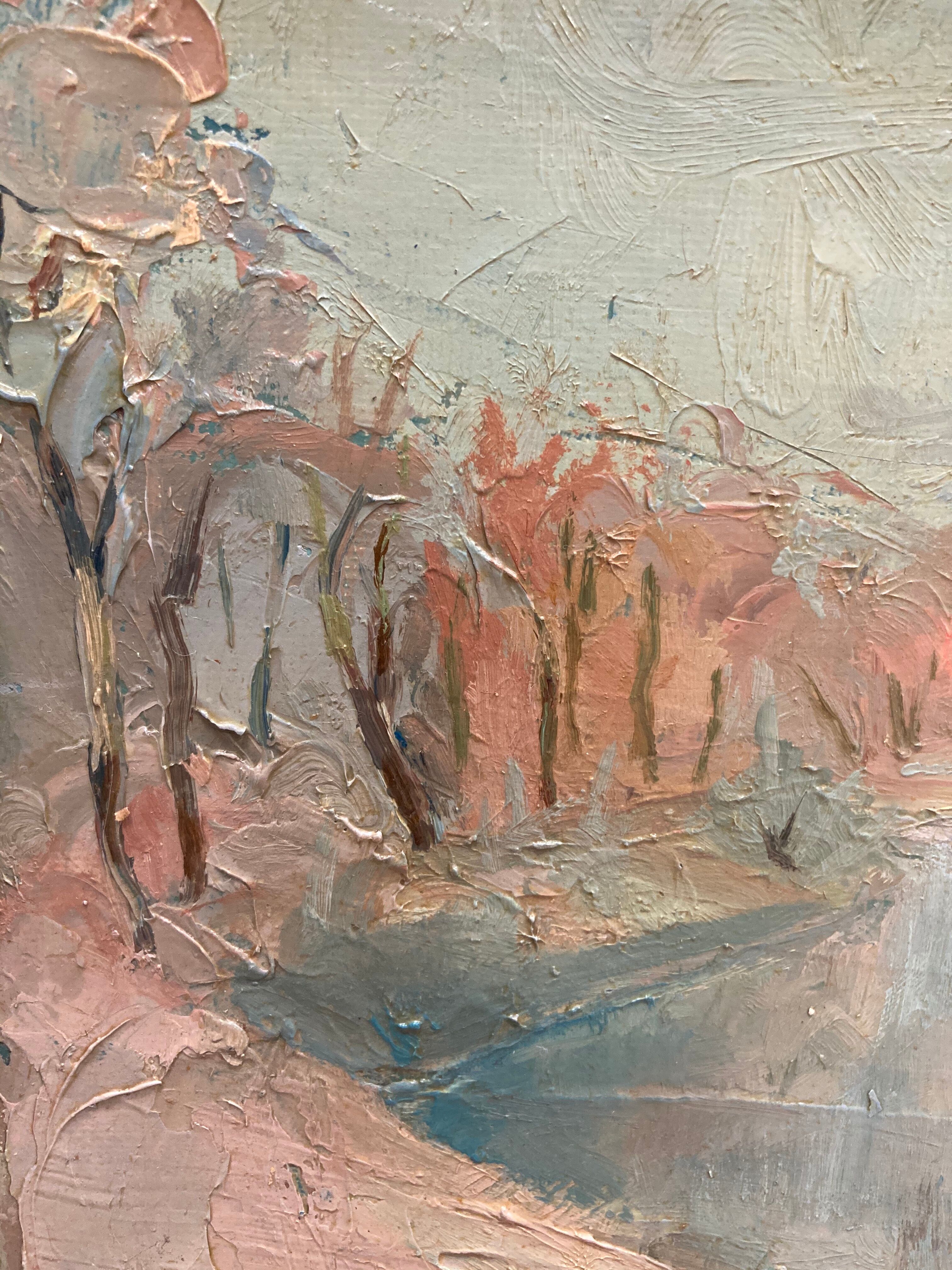 Oil on framed cardboard