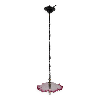 Vintage pink glass pendant light