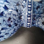Antique 19th century Delft pair of hexagonal vases - Petrus Regout Maestricht