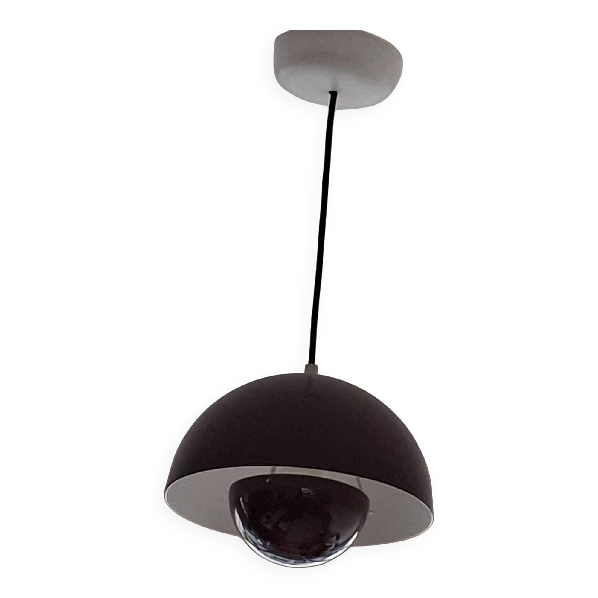 Suspension FlowerPot metal plum / Ø 23 cm - By Verner Panton, 1968