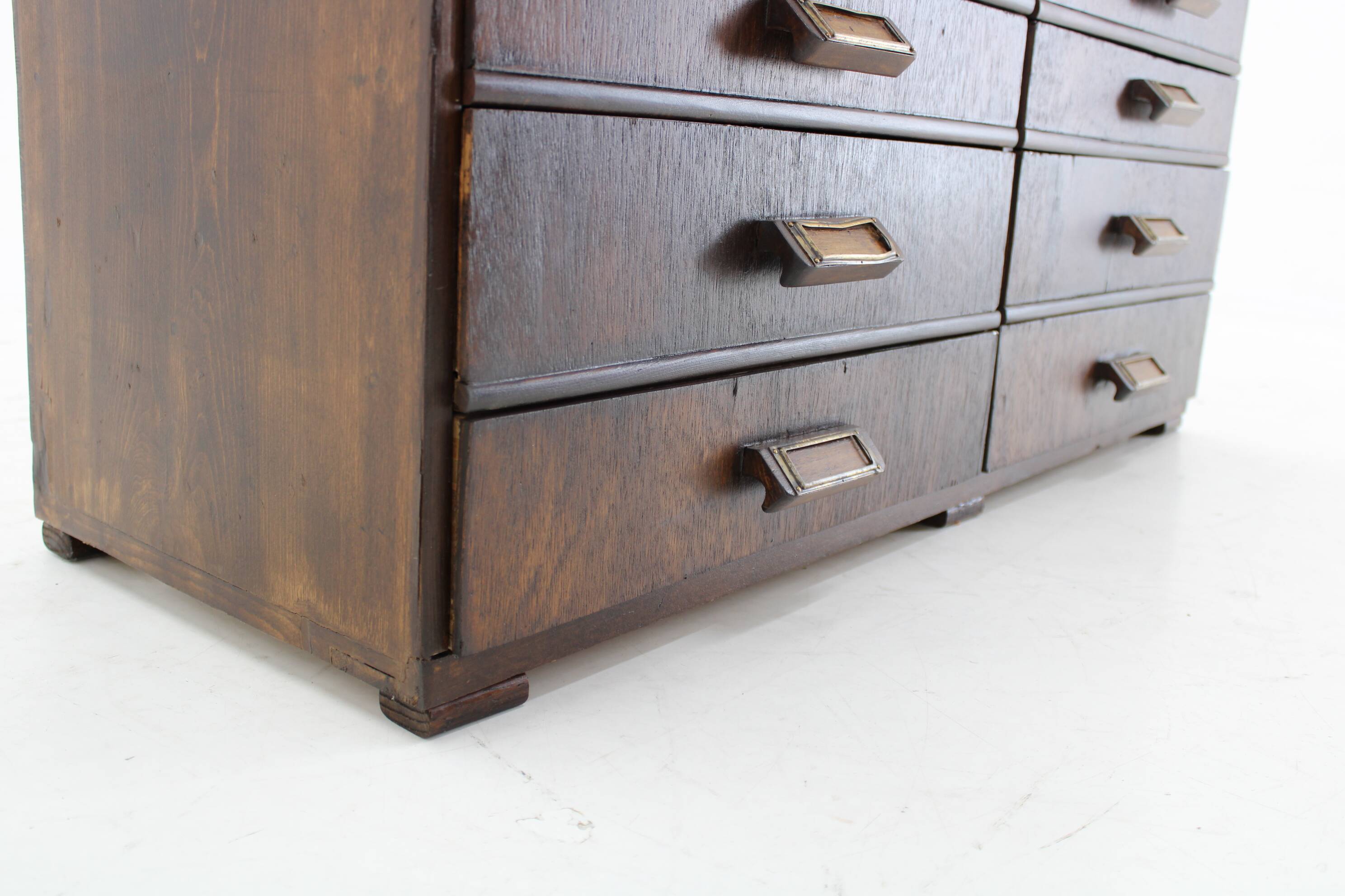 1940s Industrial Beech Wooden Chest of Drawers