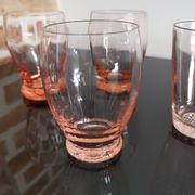 5 verres dépareillées rose vintage