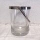 Glass and silver metal ice bucket