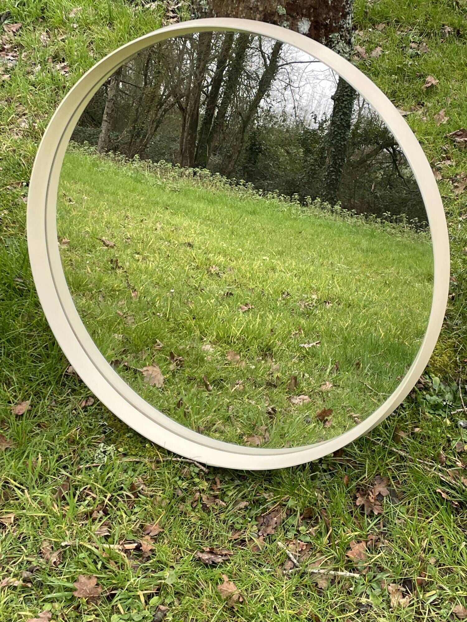 Very Large Vintage 1970's Trinity Plastic Mirror - 77cm Diameter