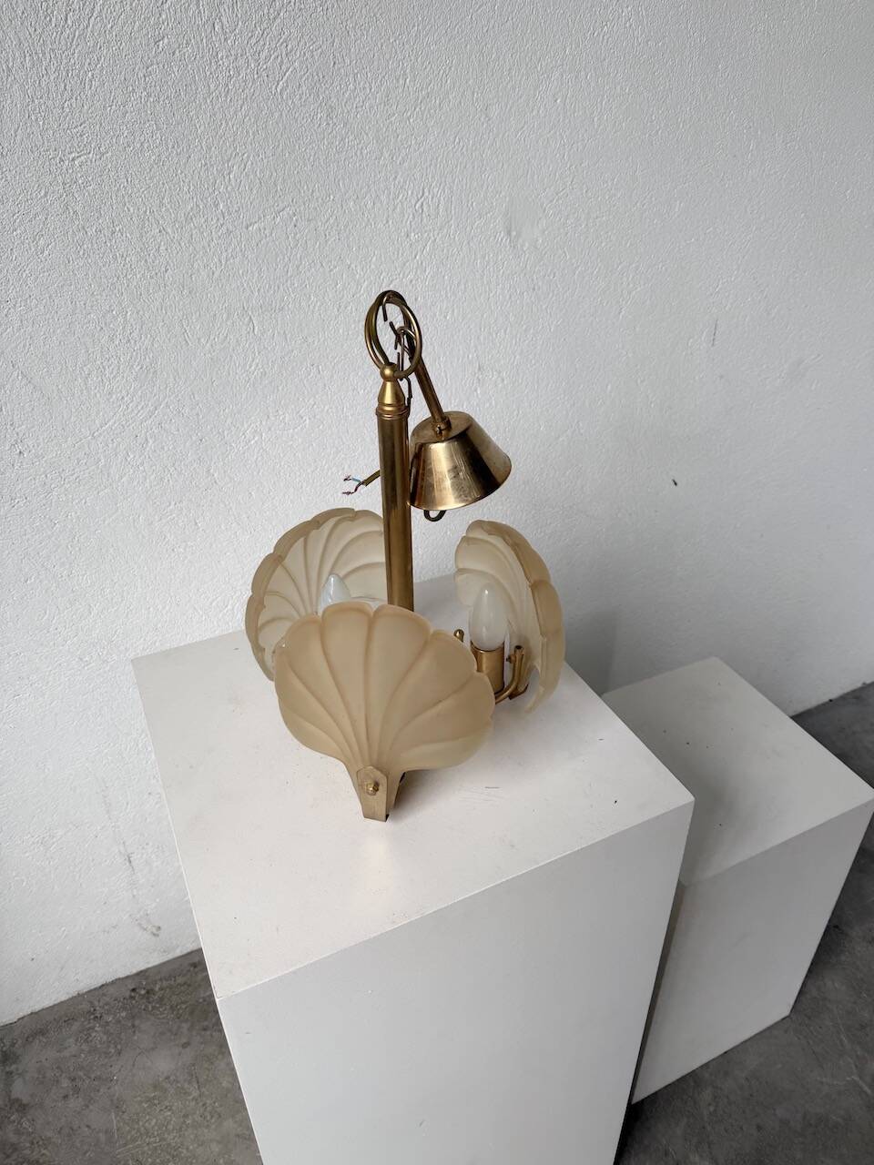 Shell and brass chandelier from the 70s