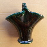 Basket in green glazed earth