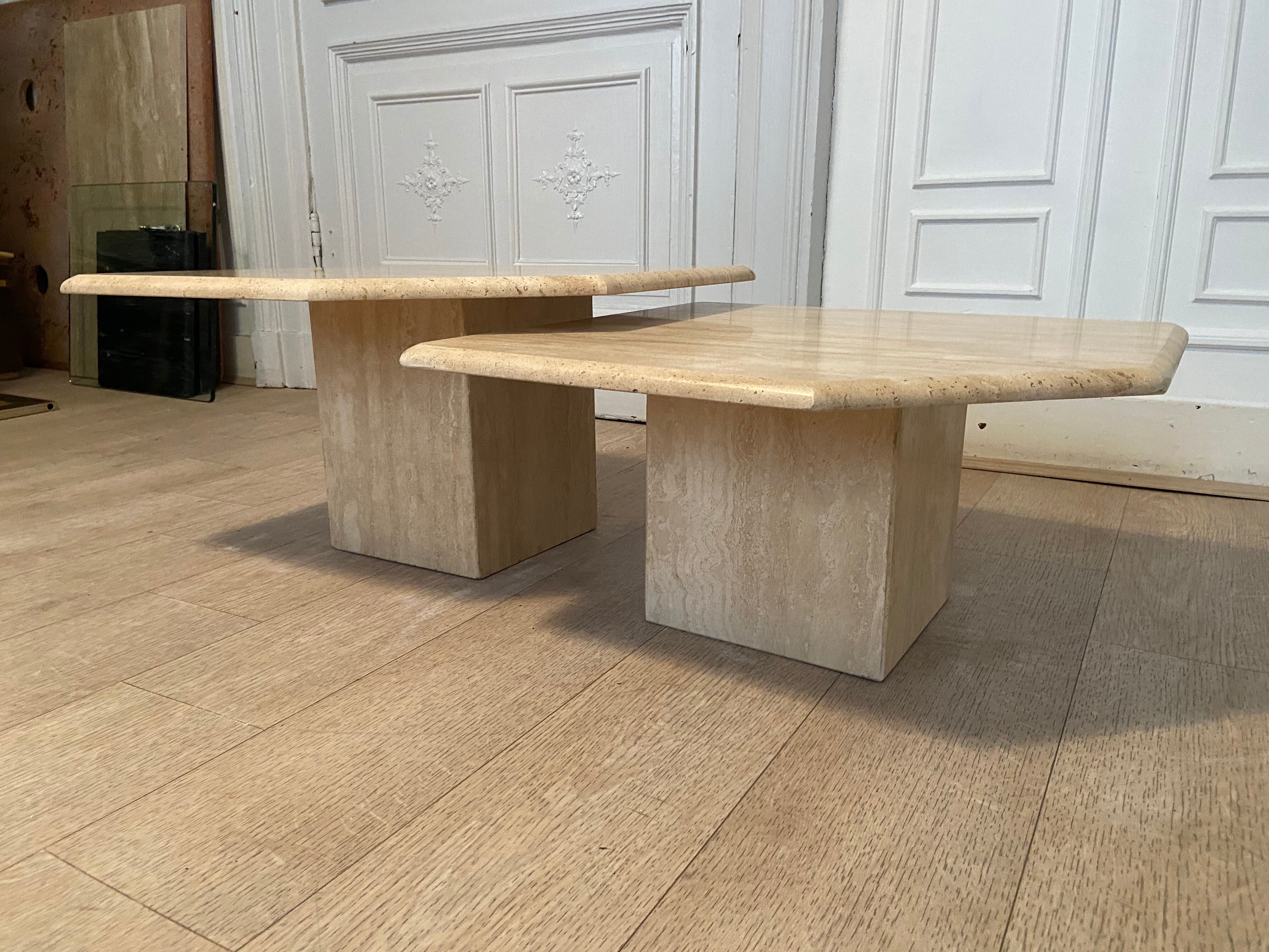 Travertine pull-out tables Classico, Italy, 1970s