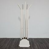 Vintage Postmodern Wood and Brass Coat Rack, 1980s