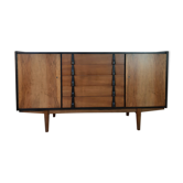 Enfilade en noyer rénovée par Rajmund Teofil Halas vintage Polonais 1968