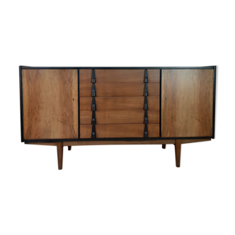 Walnut row renovated by Rajmund Teofil Halas Vintage Polish 1968