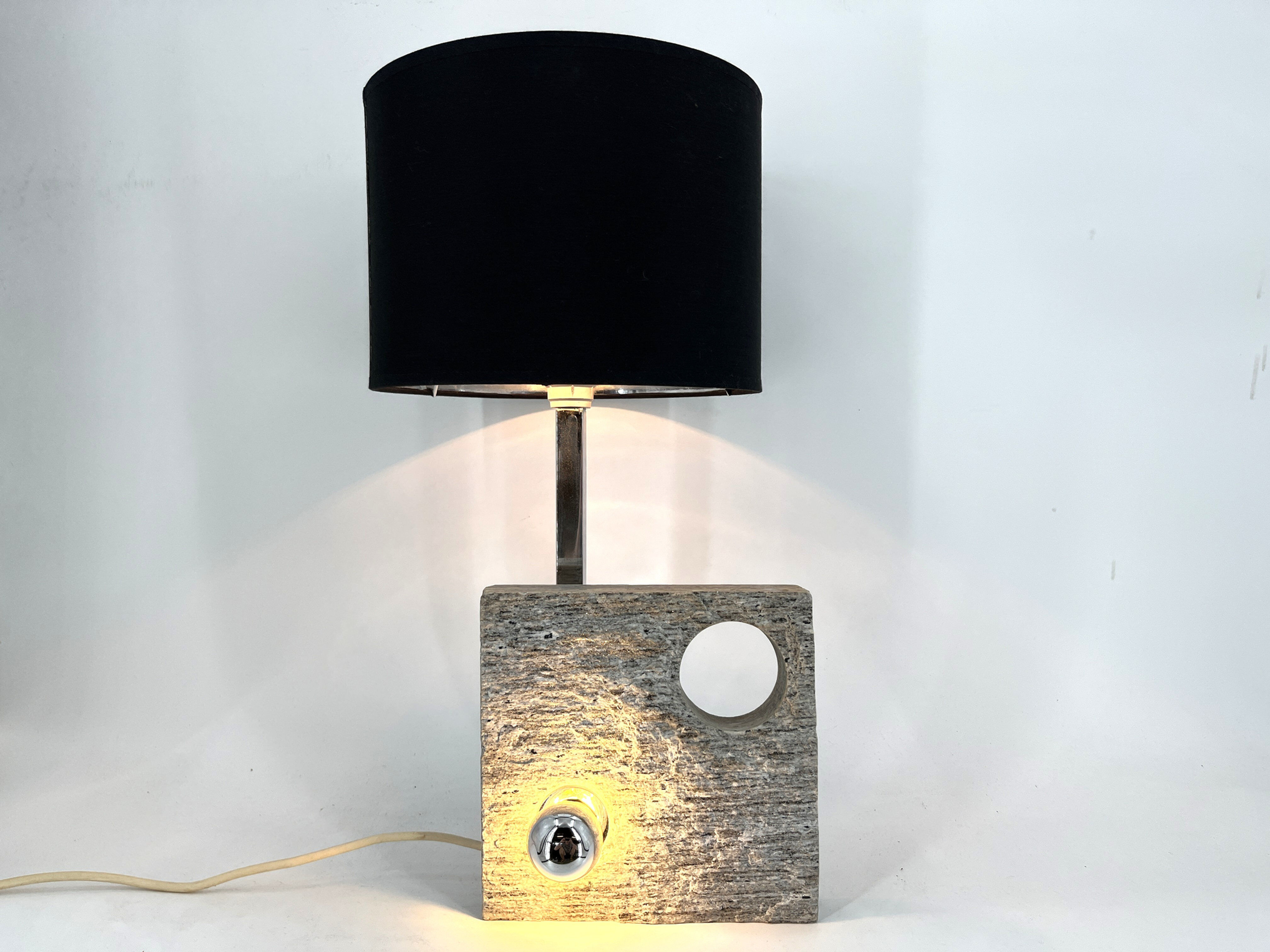 Post modern stone table lamp, 1970s