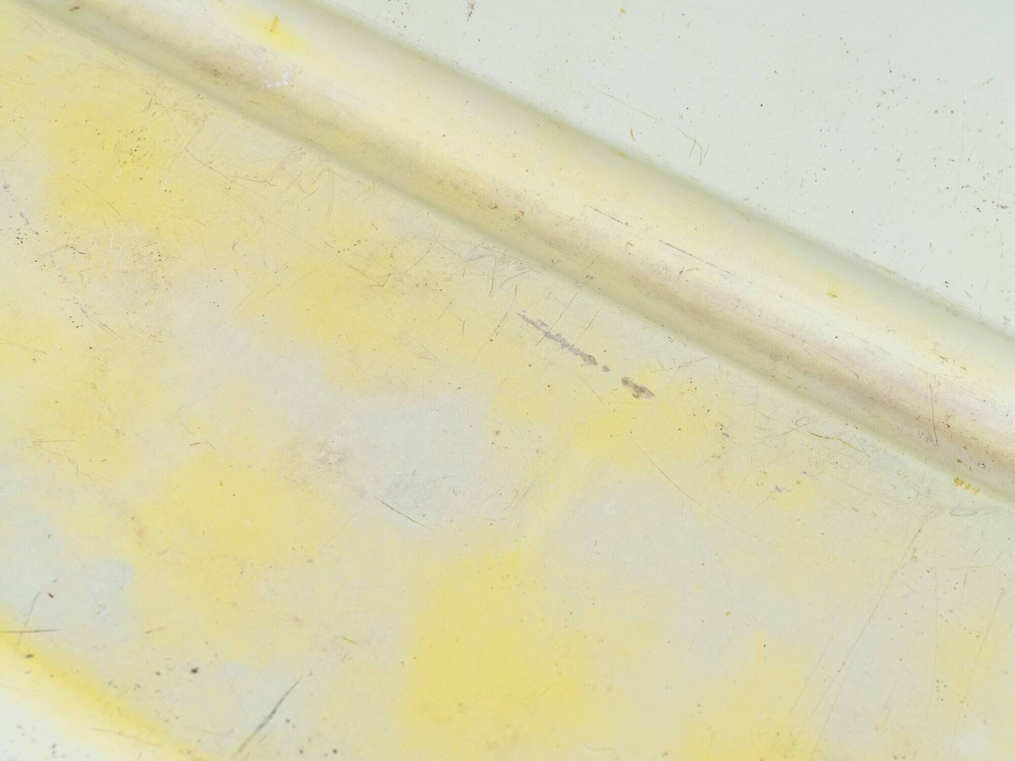 Rare Willy Guhl two-seater bench, original yellow patina, 1960.