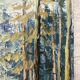 Huile sur panneau forêt vintage