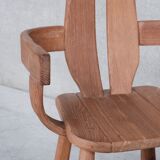 Belgium Oak Brutalist Mid-Century Chair by De Puydt