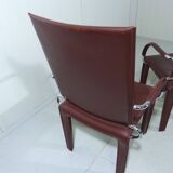 Chaises Arcadia en cuir Arper Italie années 1980, set de 4