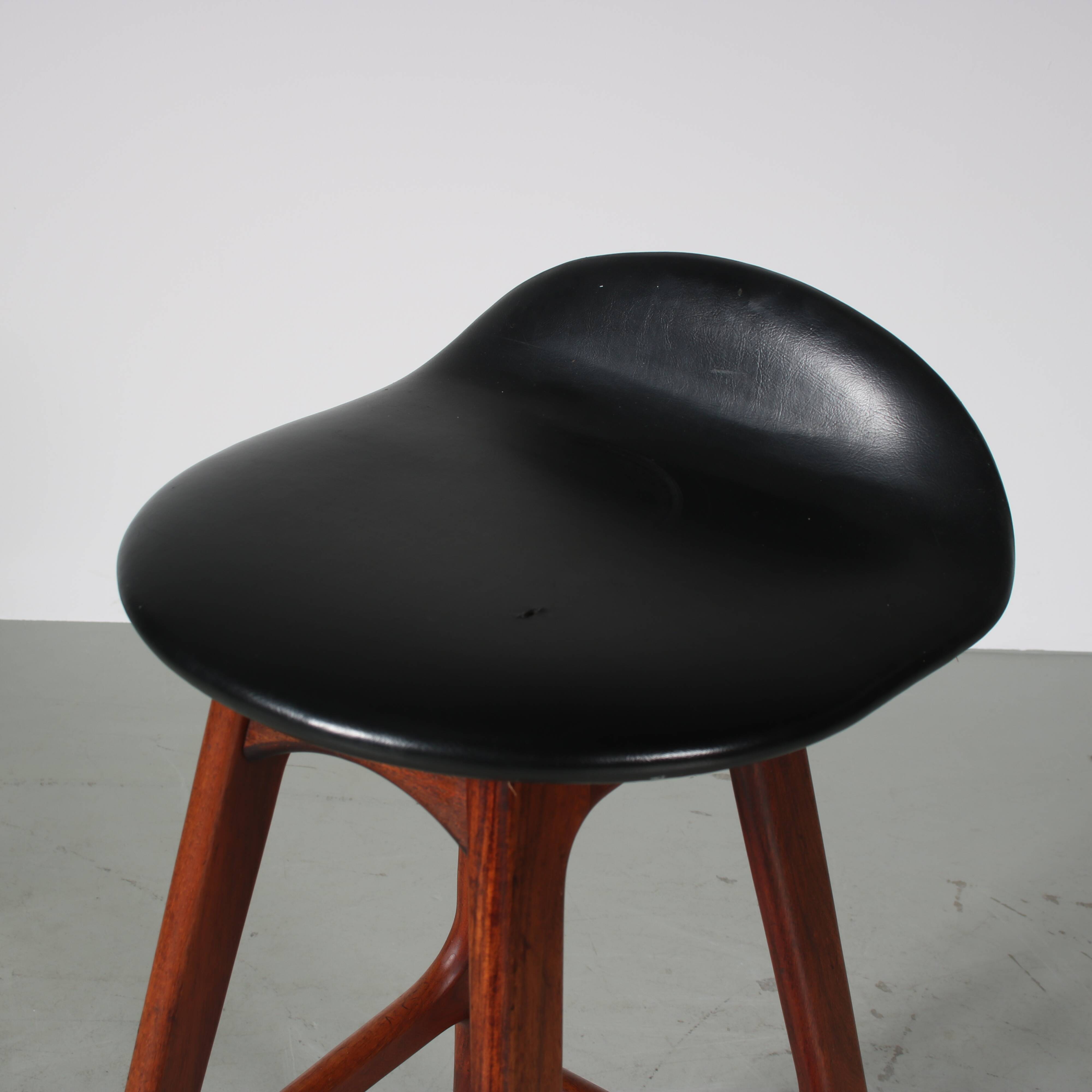 1960s Bar stool by Erik Buch for O.D. Mobler in Denmark
