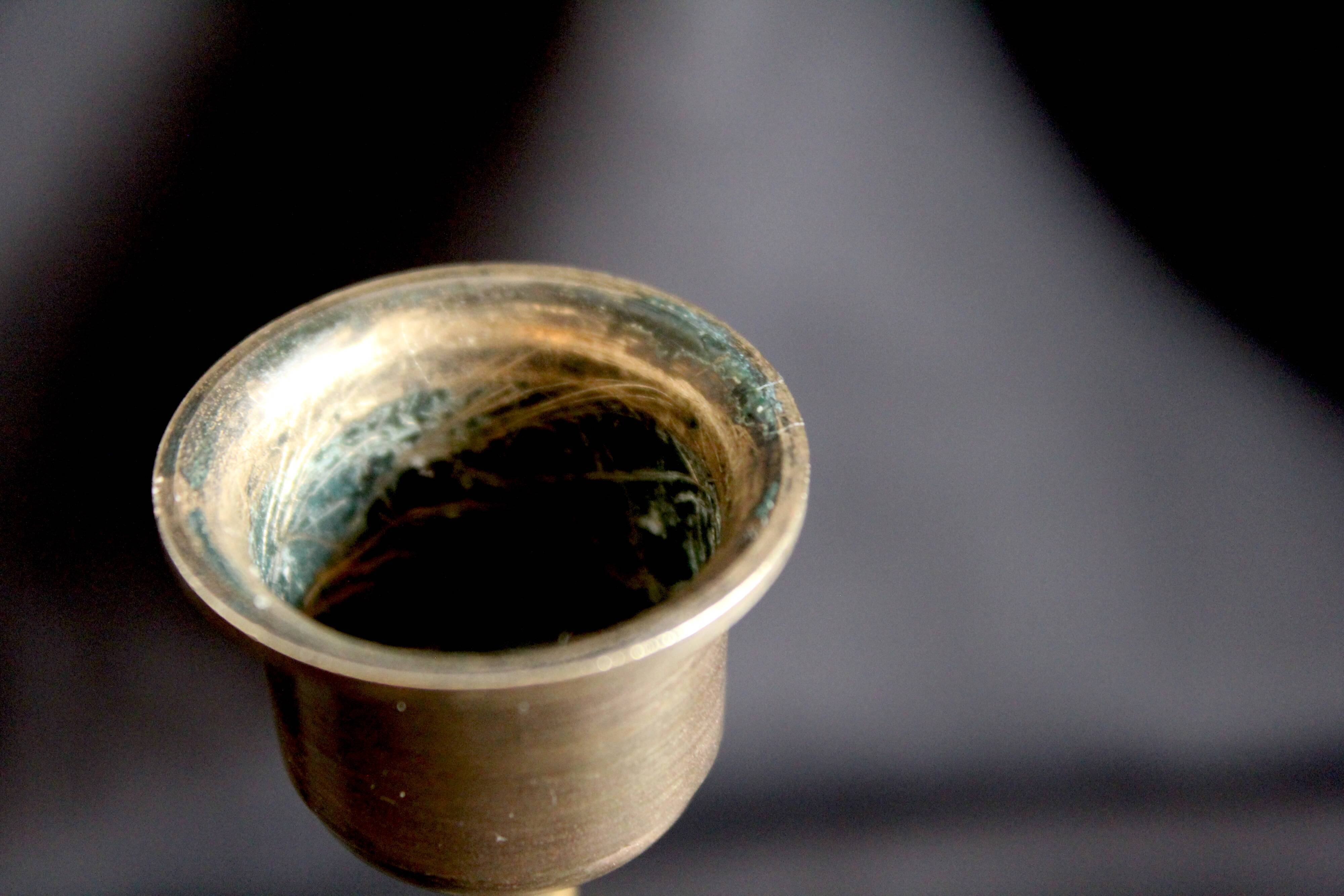 Pair of brass candle holders