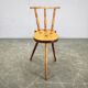 Primitive Solid Beech Folk Chair, Czechoslovakia, 1940s